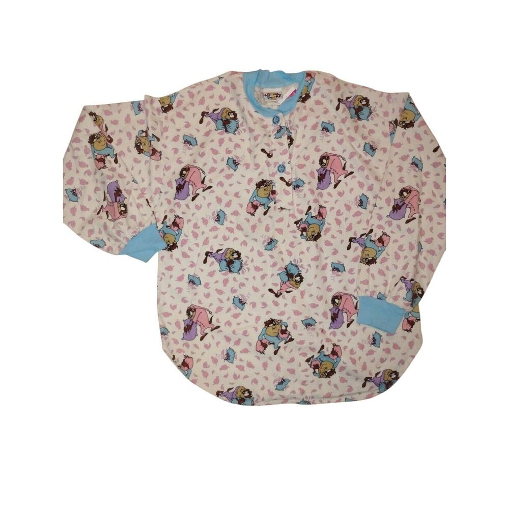 D30-Vintage '90s Aop Pajama Top Tasmanian Devil Looney Tunes